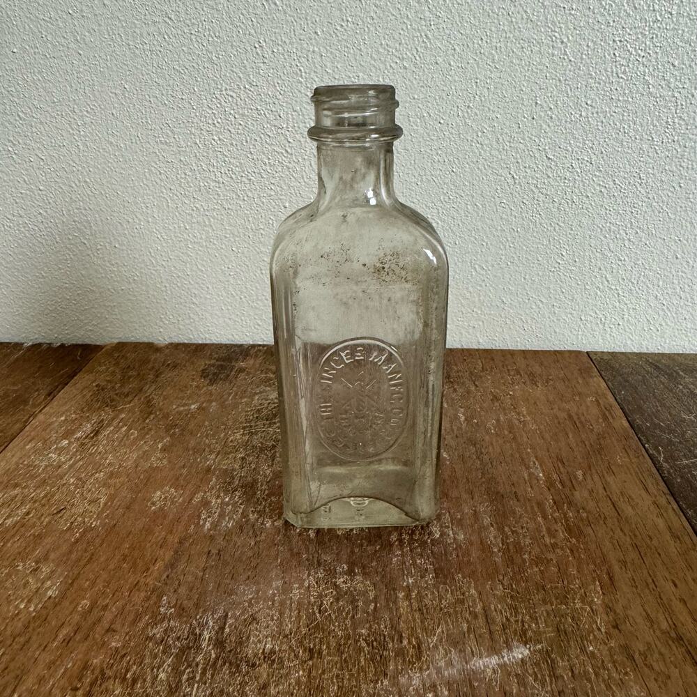 Owens Illinois 1930s Screw Top Singer Sewing machine embossed logo oil‎ bottle